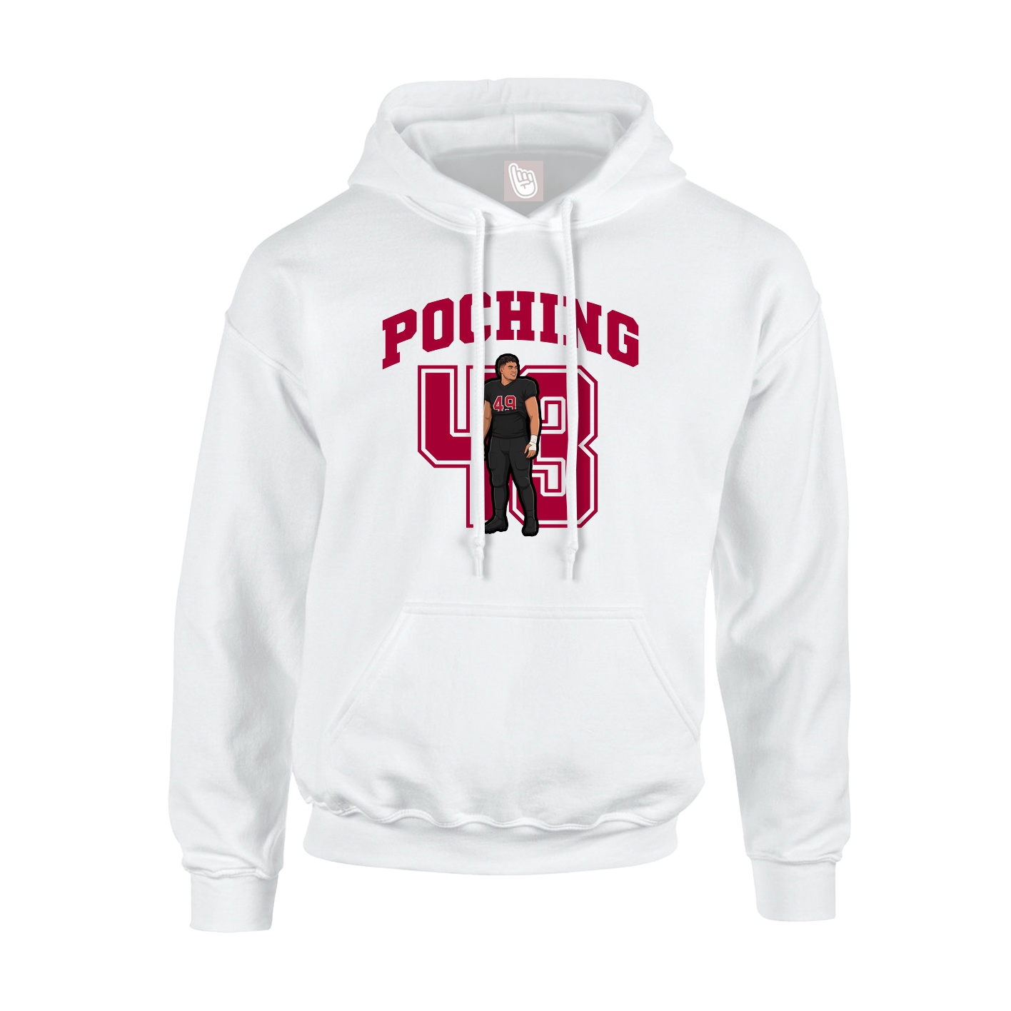 Youth Hoodie — Number in White
