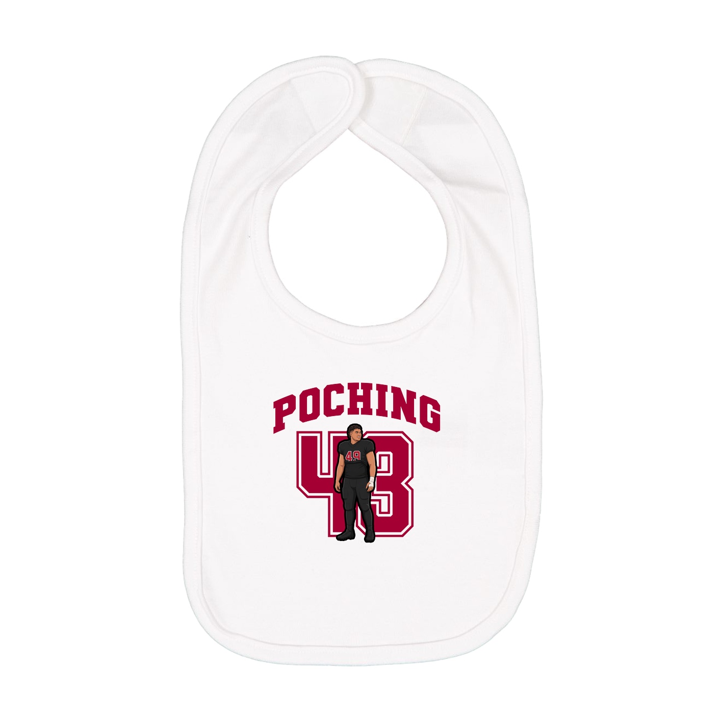 Infant Bib — Number in White