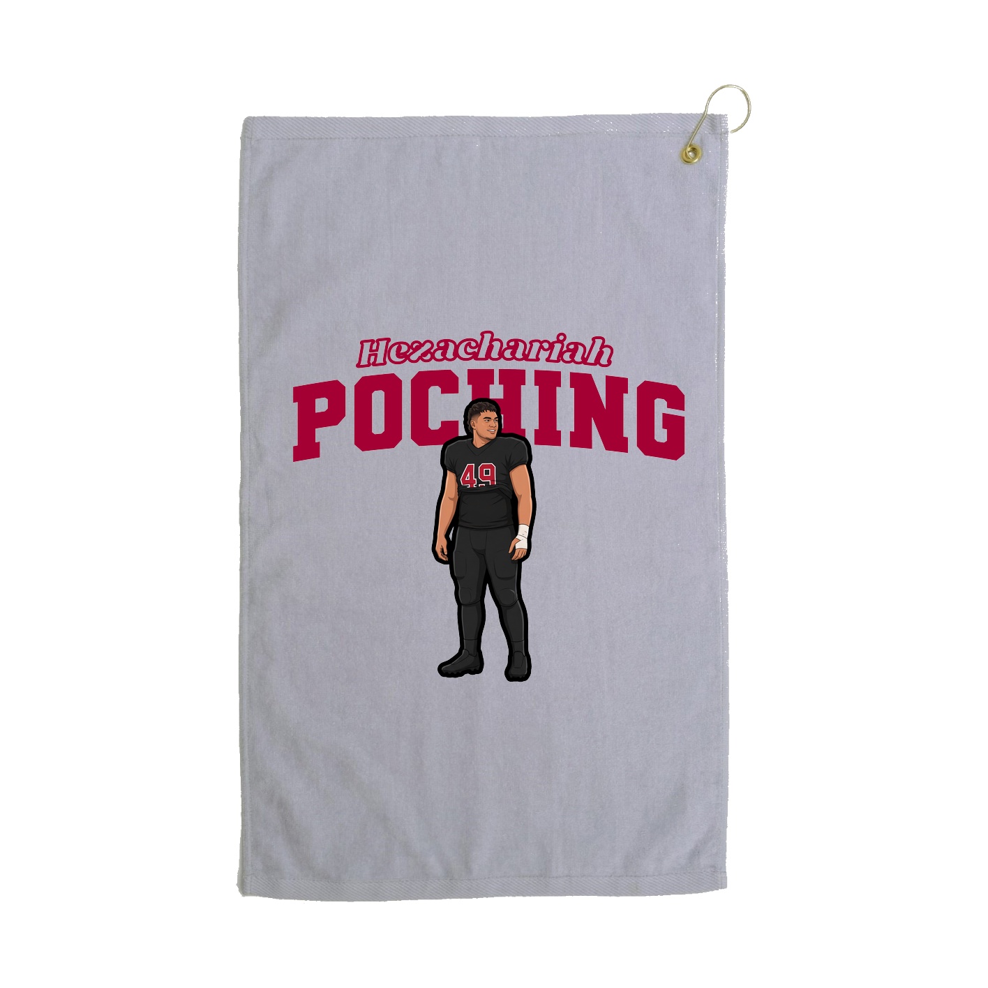 Golf Towel — Name Arch in Grey