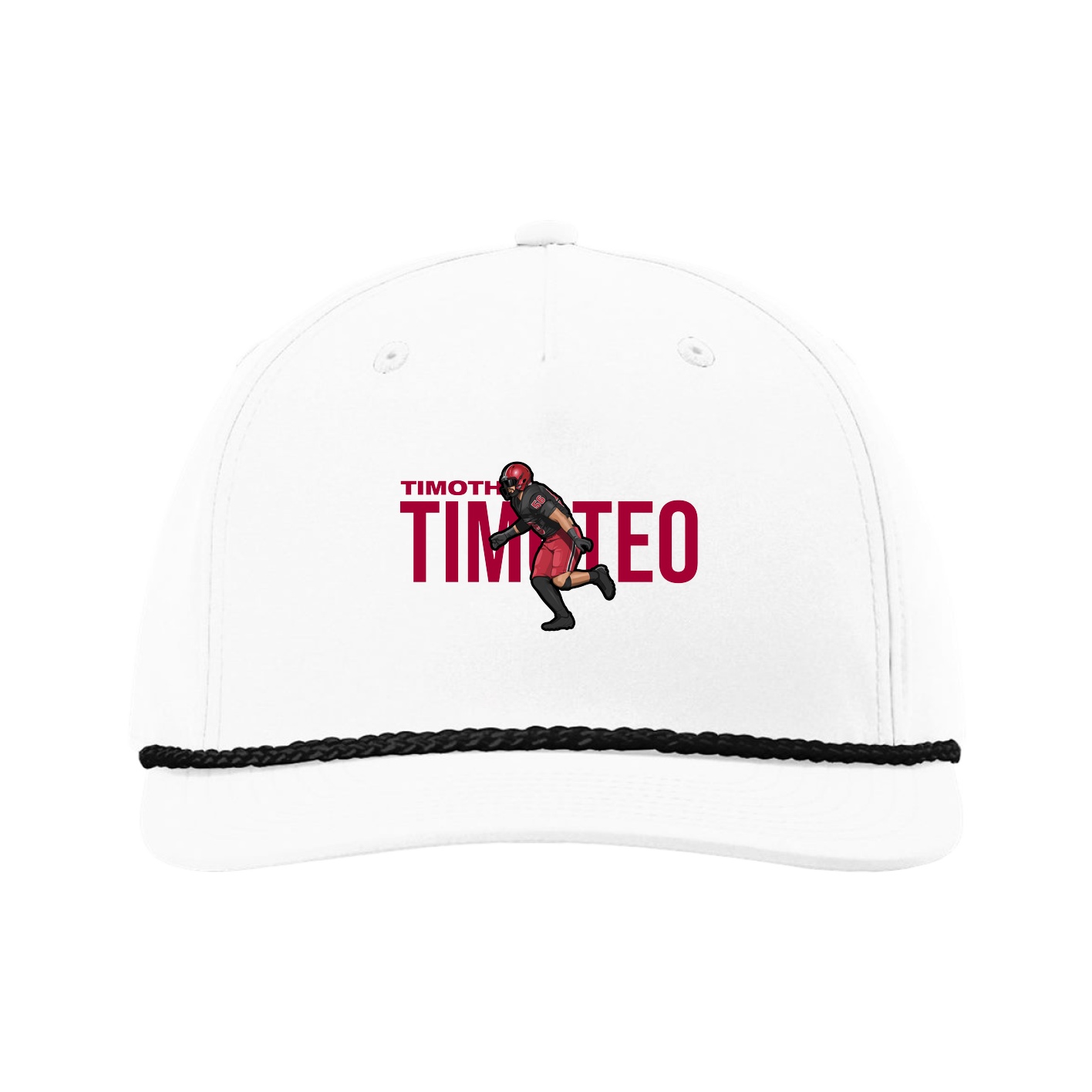 Five-Panel Classic Rope Cap — Player Name in White