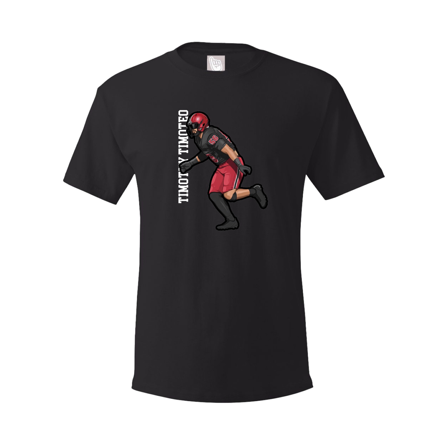 Youth Tee — Name Vertical in Black