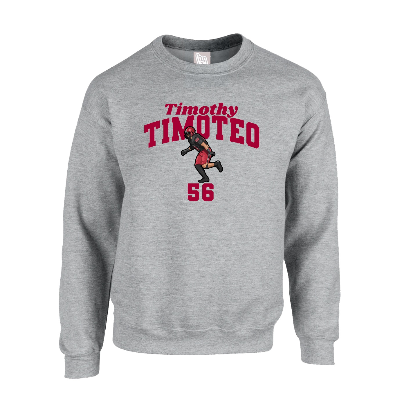 Fleece Crew — Signature Arch in Grey