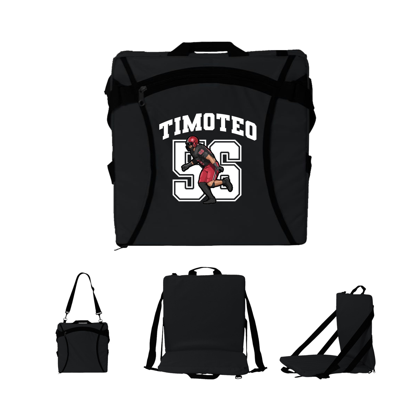 Folding Stadium Seat — Number in Black