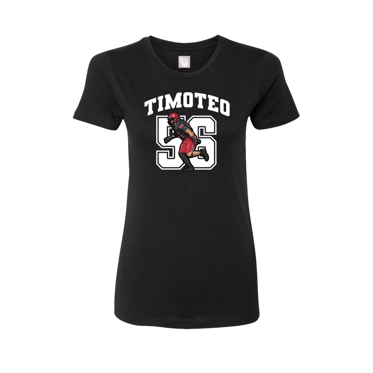 Fitted Women's Tee — Number in Black