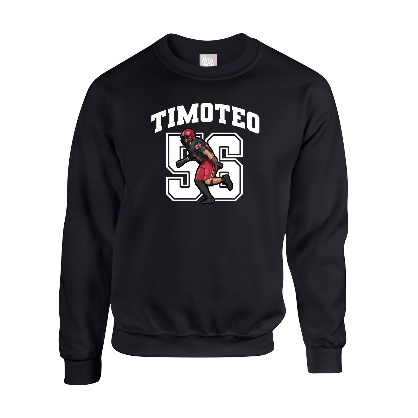 Fleece Crew — Number in Black