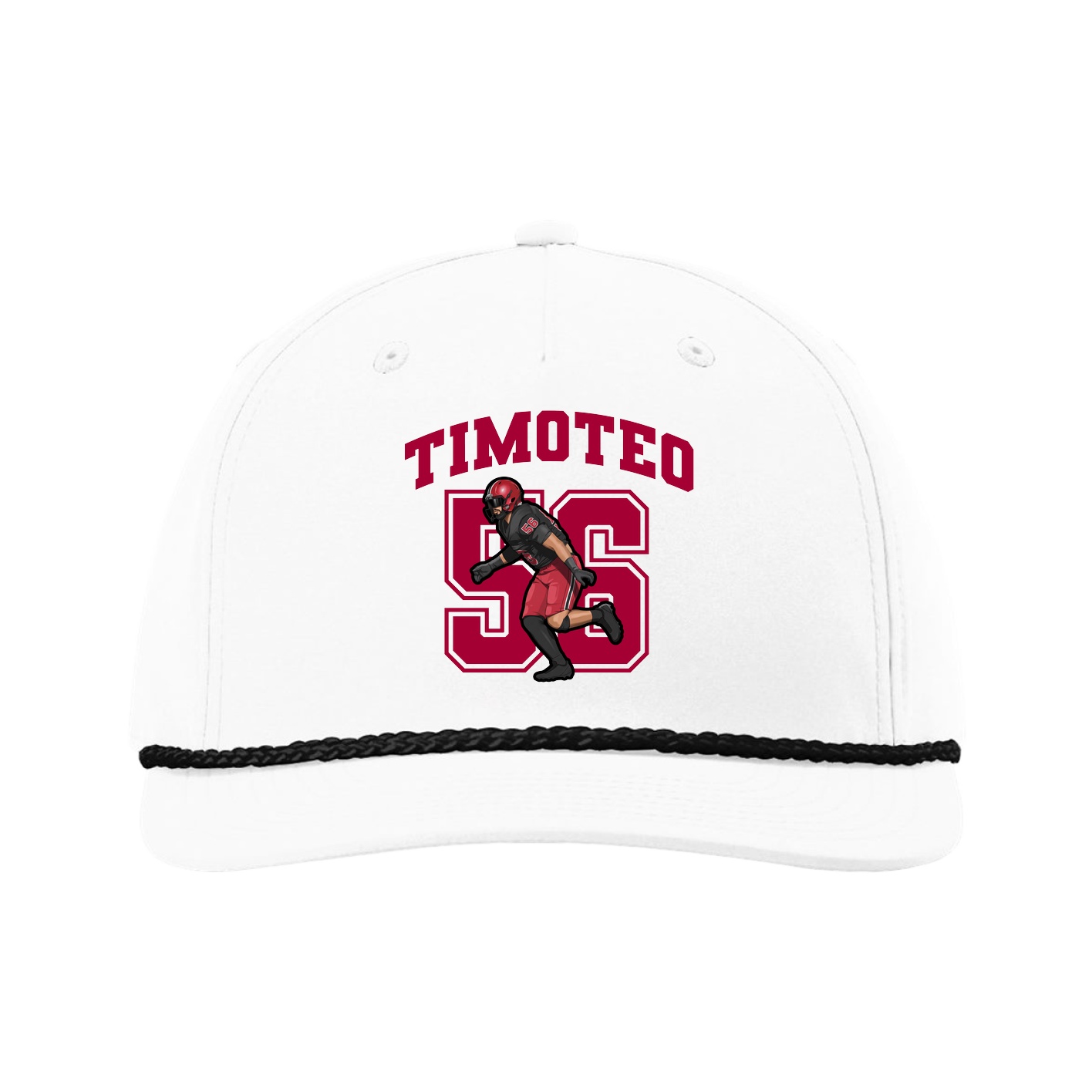 Five-Panel Classic Rope Cap — Number in White