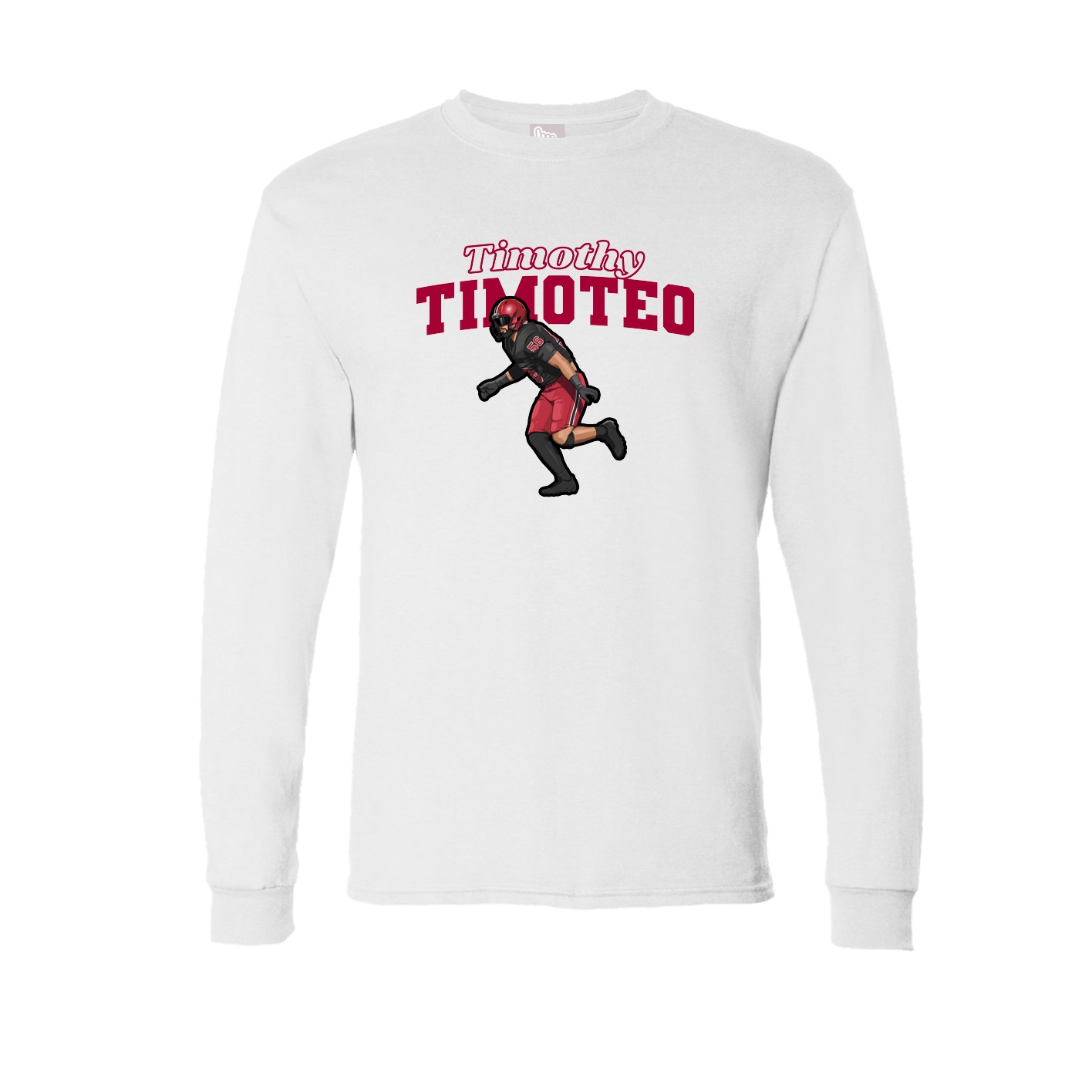 Long Sleeve Tee — Name Arch in White