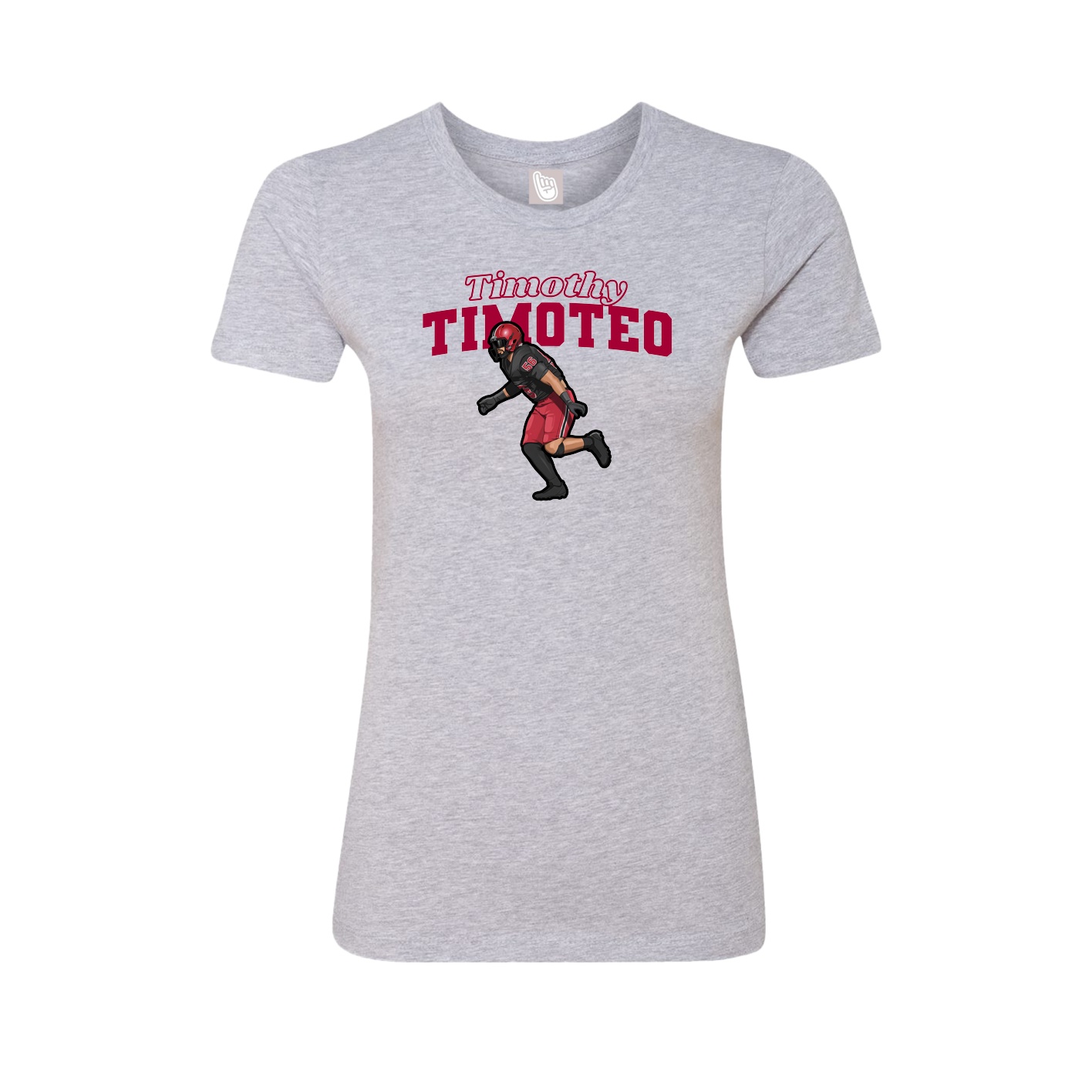 Fitted Women's Tee — Name Arch in Grey