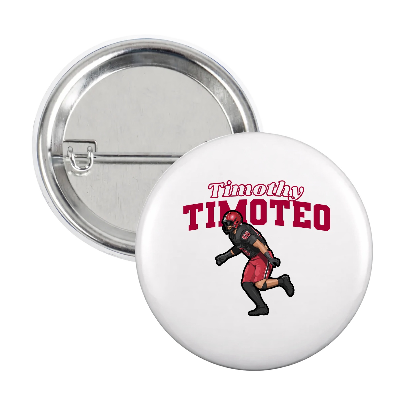 Game Day Button — Name Arch in White