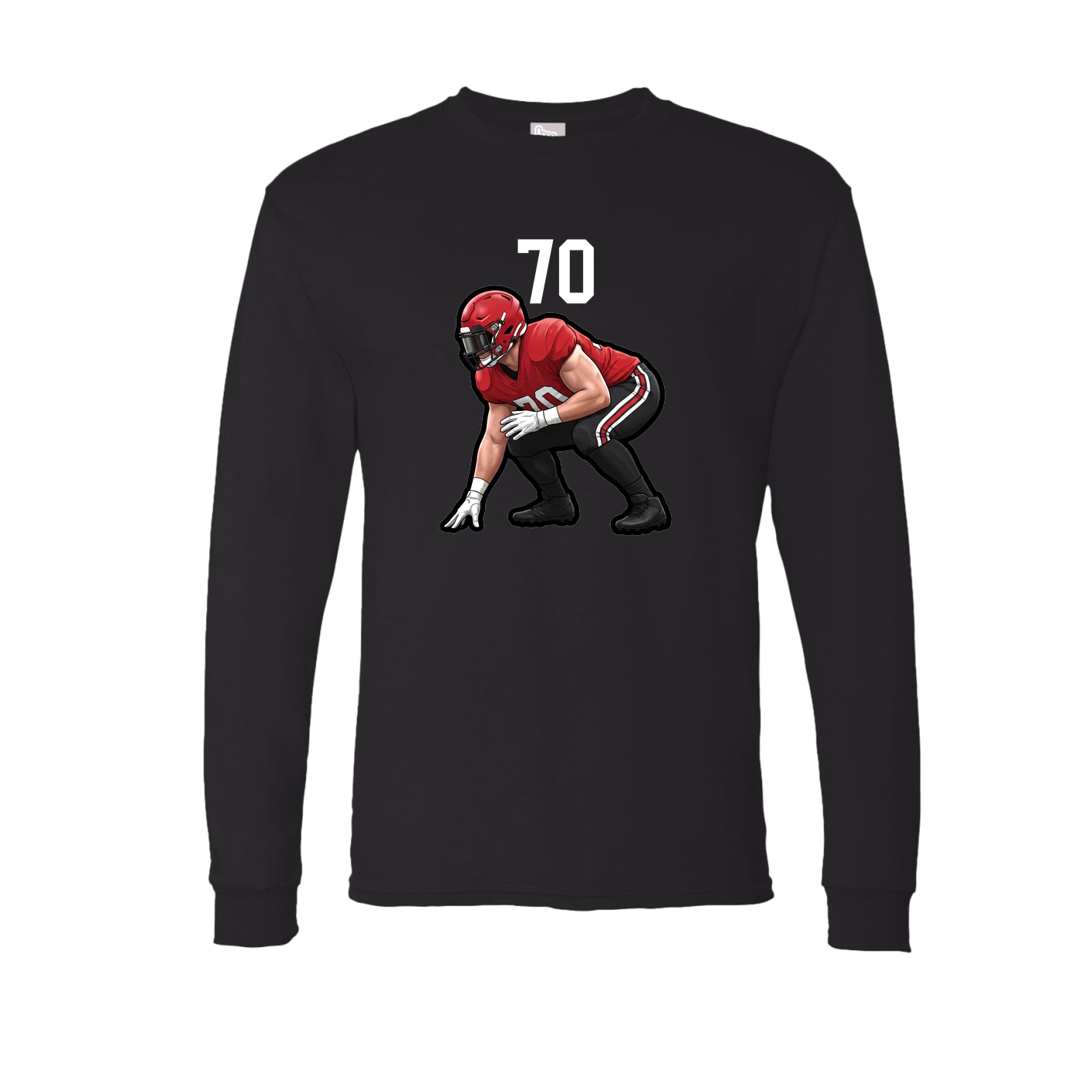 Long Sleeve Tee — Number Top in Black