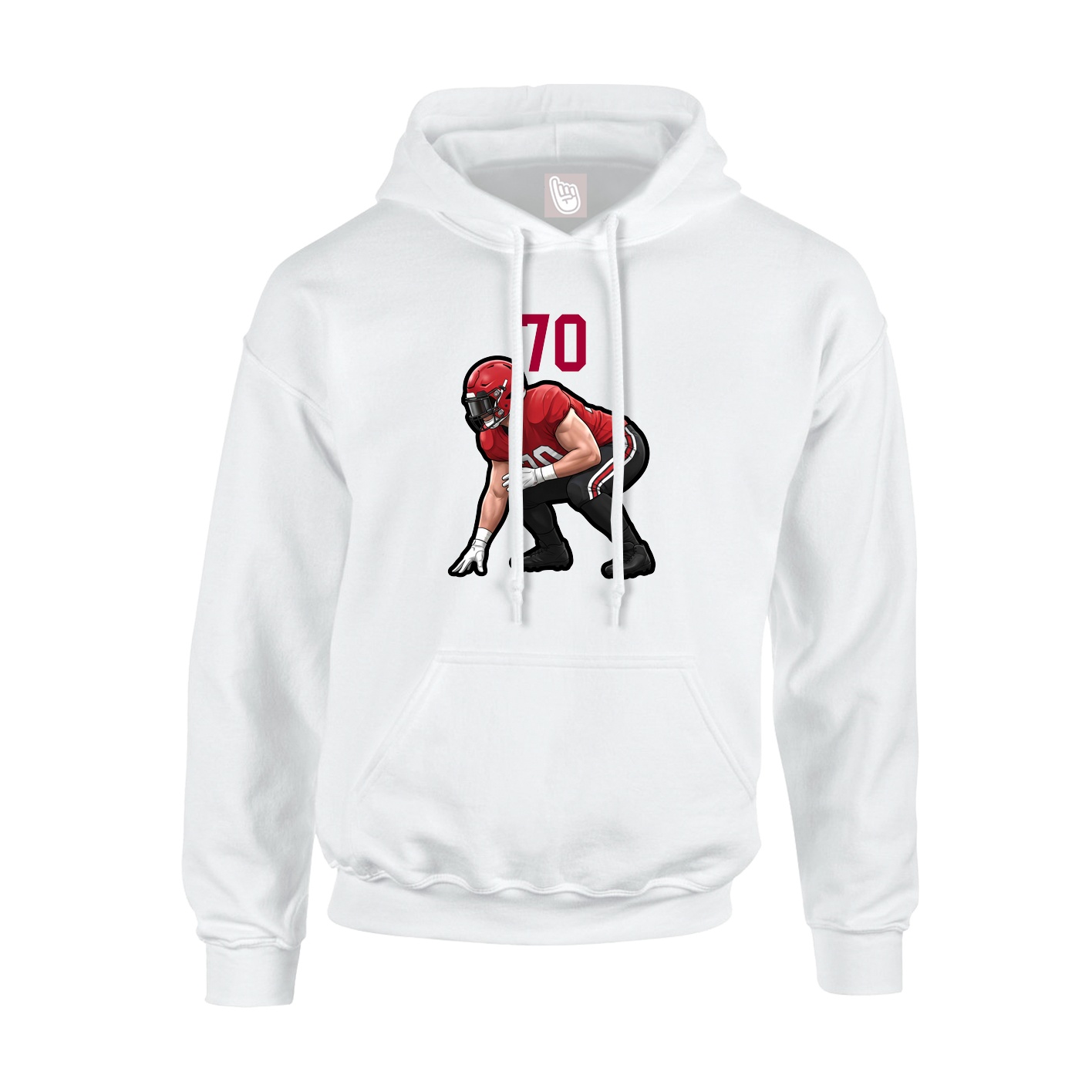 Youth Hoodie — Number Top in White
