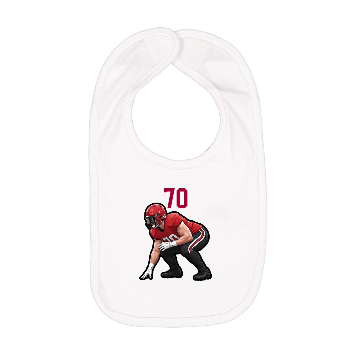 Infant Bib — Number Top in White