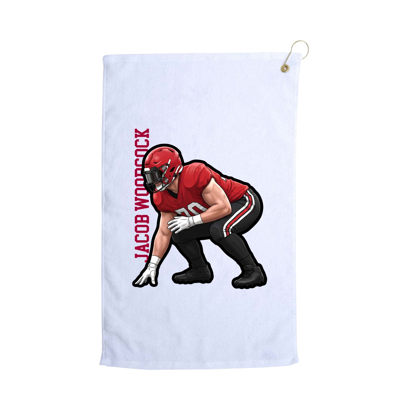 Golf Towel — Name Vertical in White
