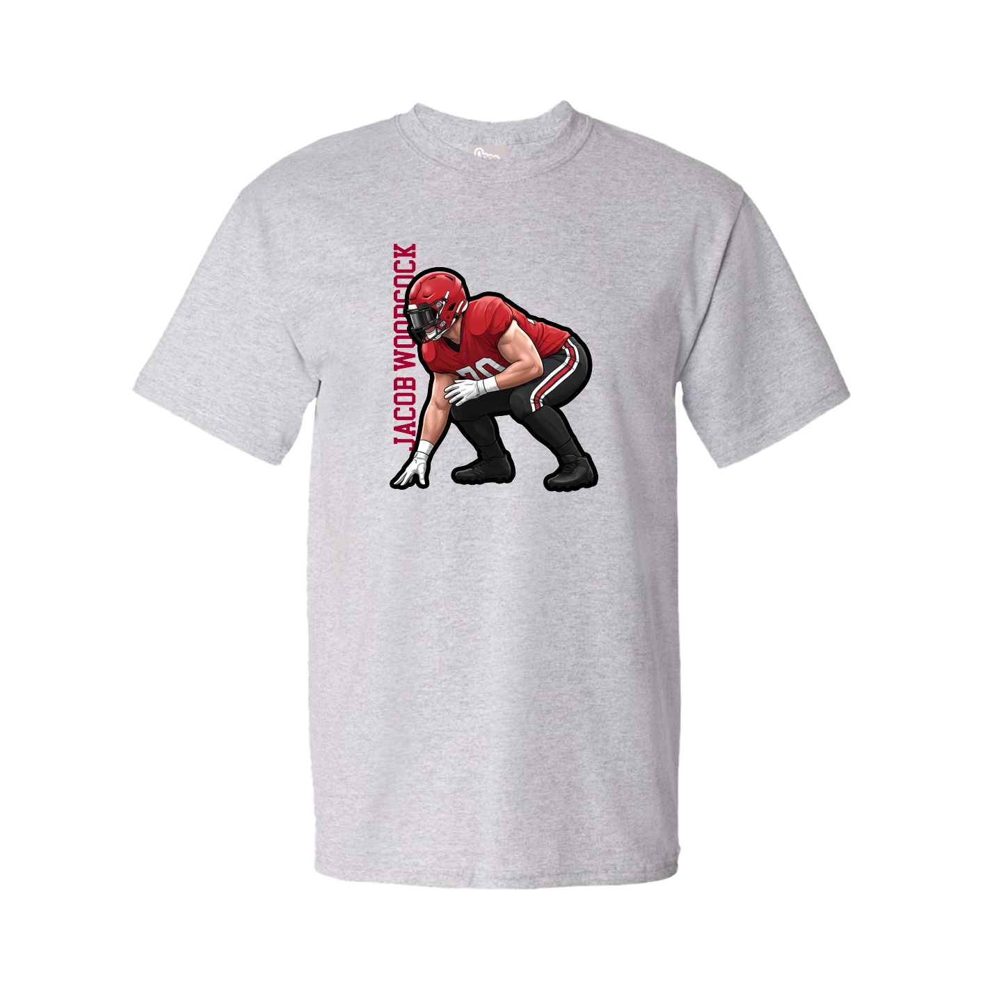 Youth Tee — Name Vertical in Grey