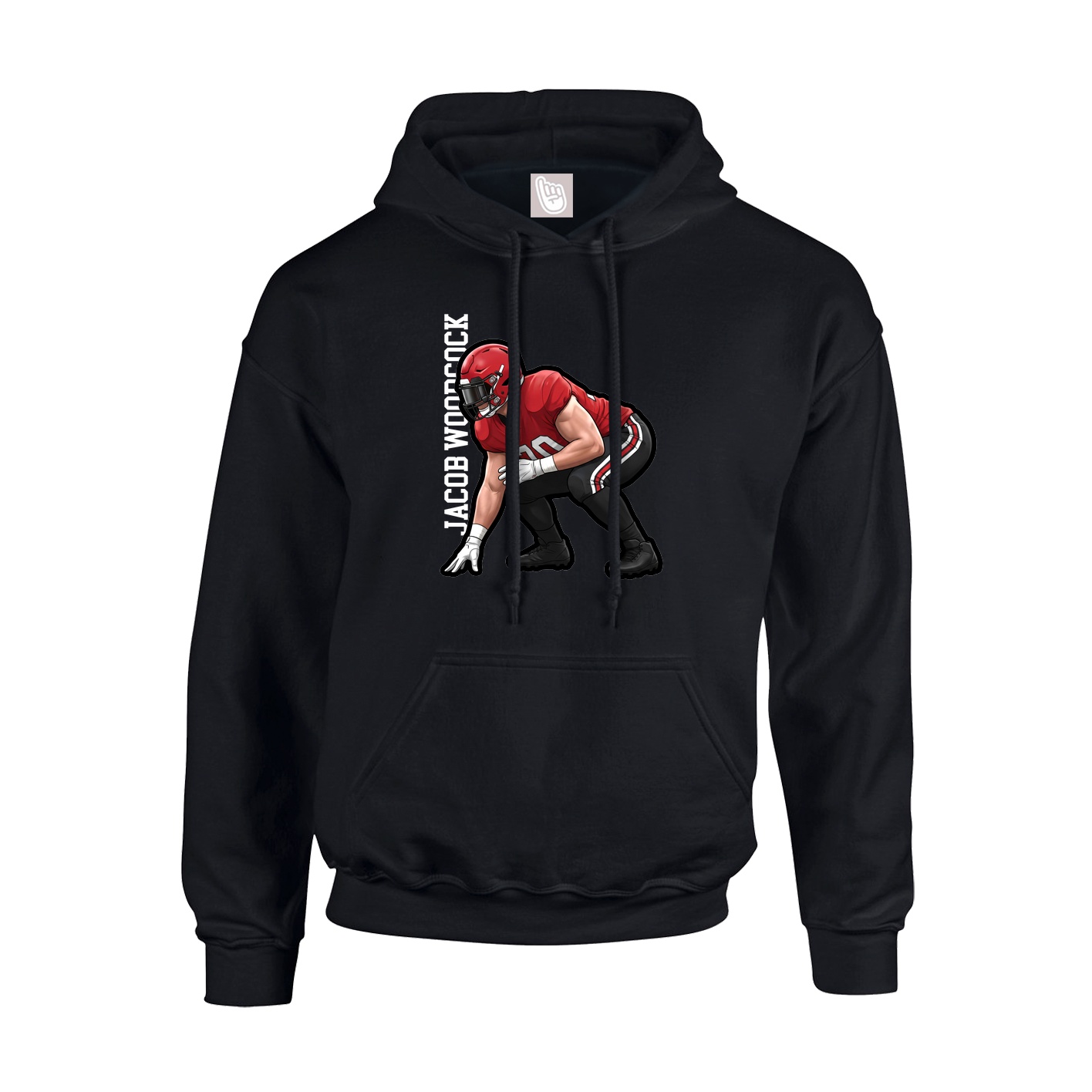 Youth Hoodie — Name Vertical in Black