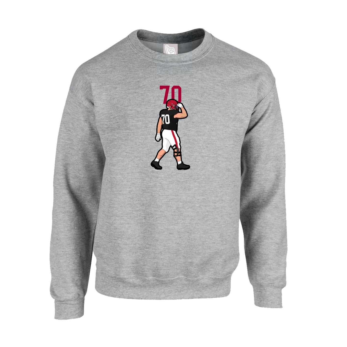 Fleece Crew — Number Top in Grey