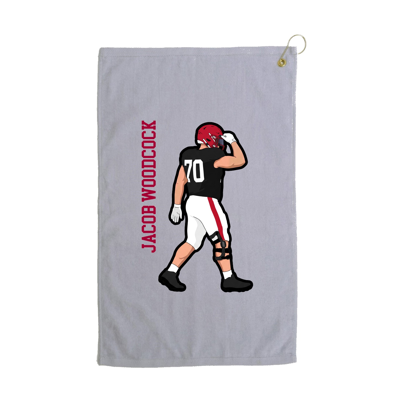 Golf Towel — Name Vertical in Grey