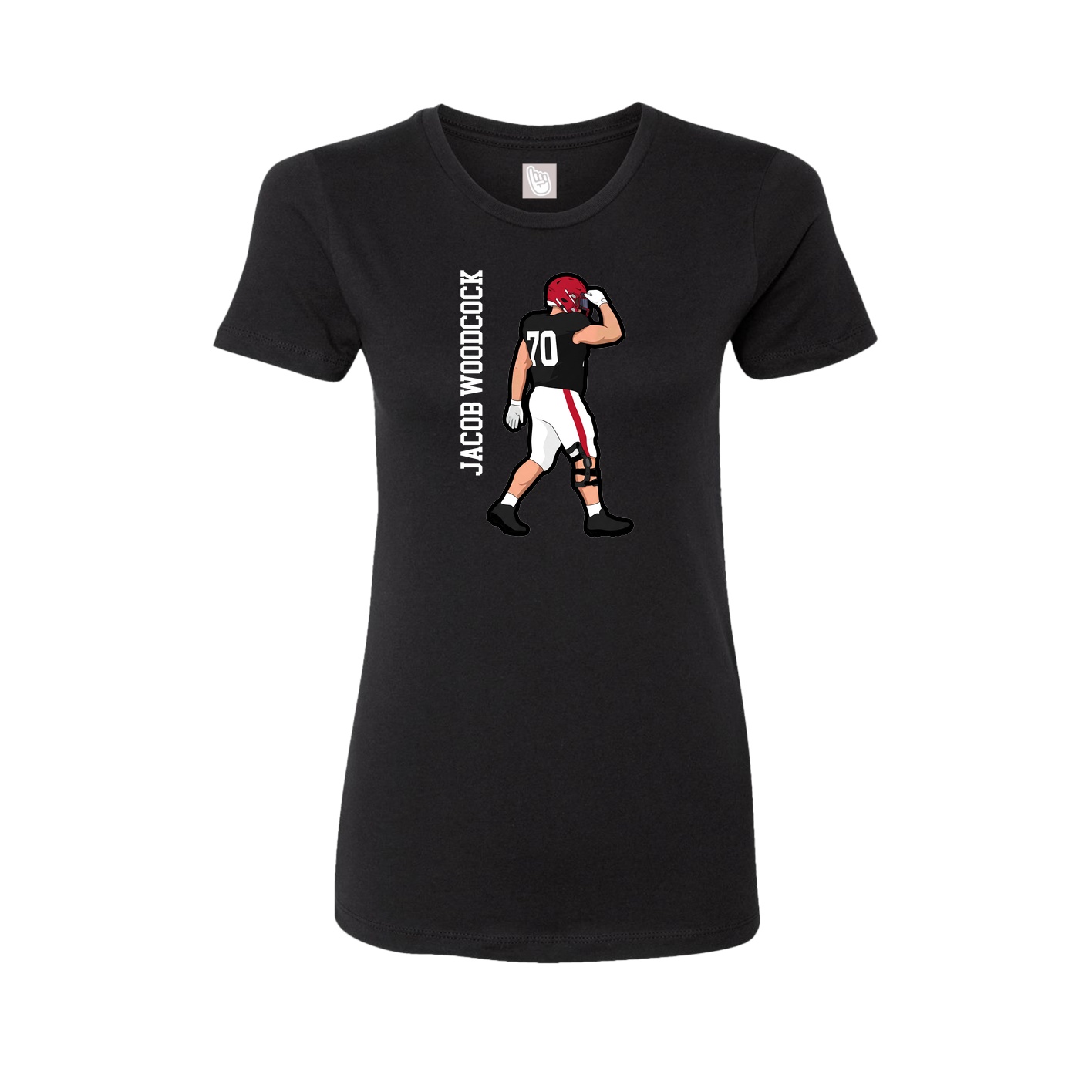 Fitted Women's Tee — Name Vertical in Black