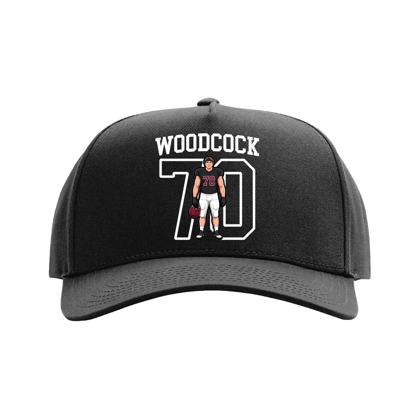 Full Fabric Five-Panel Champ Cap — Shirsey in Black