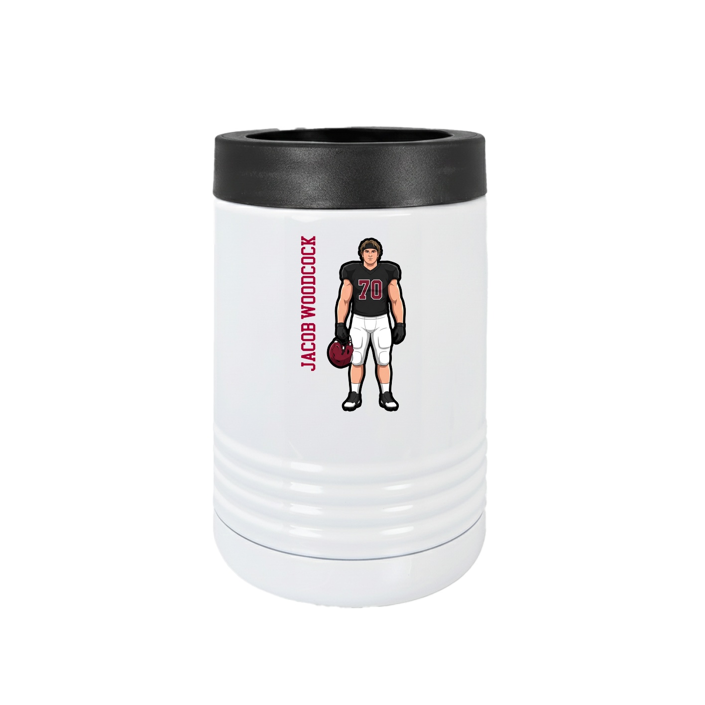 Beverage Holder — Name Vertical in White