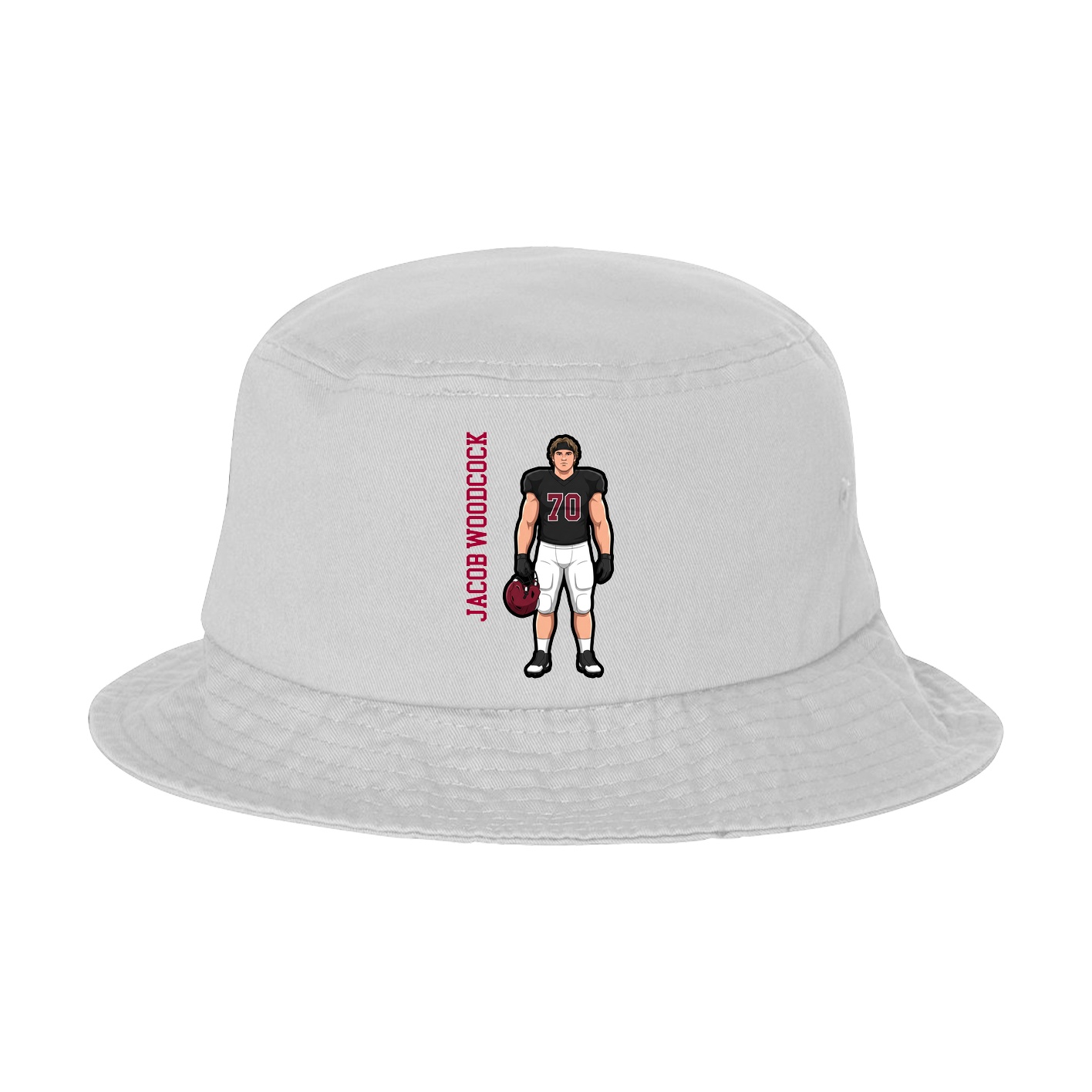 Bucket Cap — Name Vertical in White