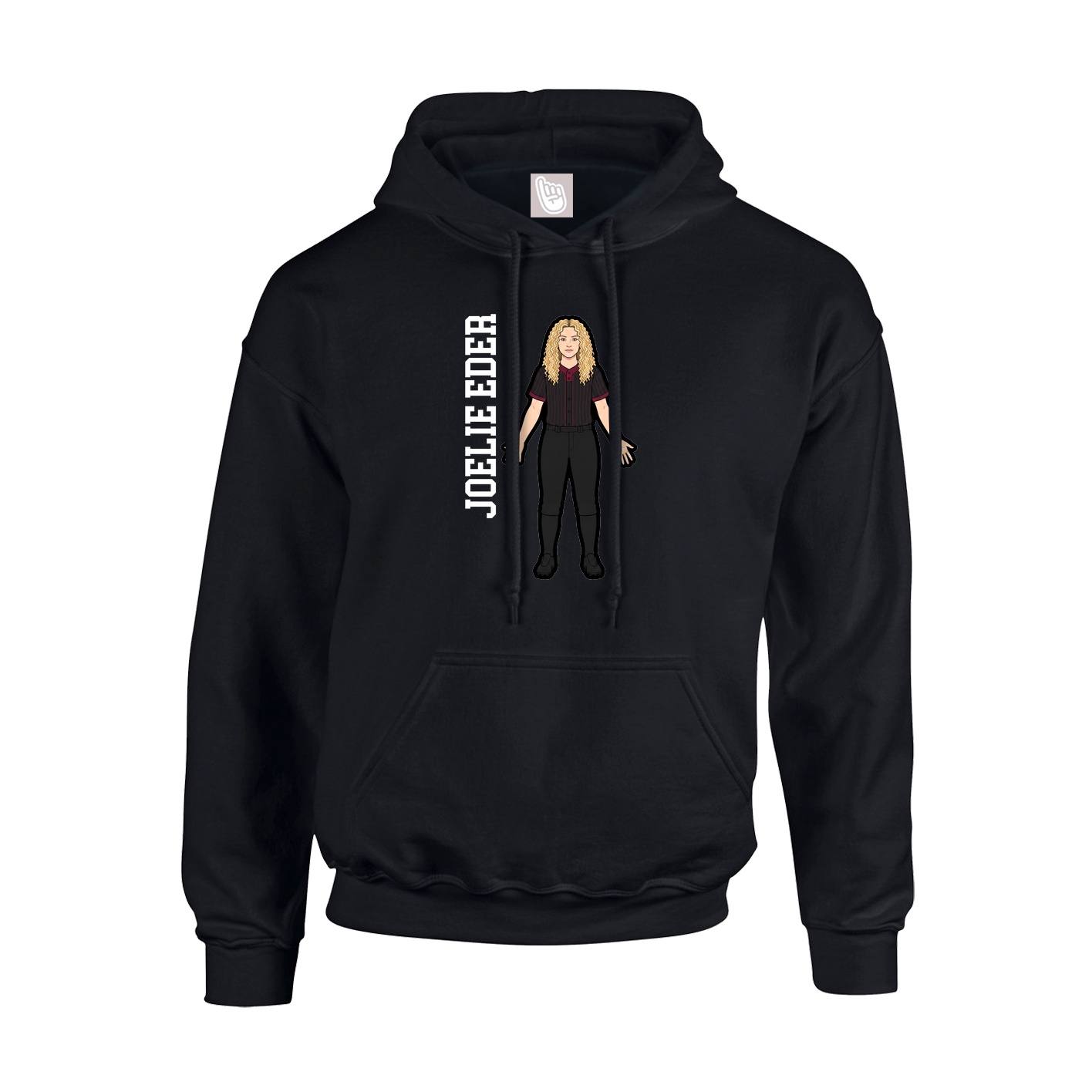 Youth Hoodie — Name Vertical in Black