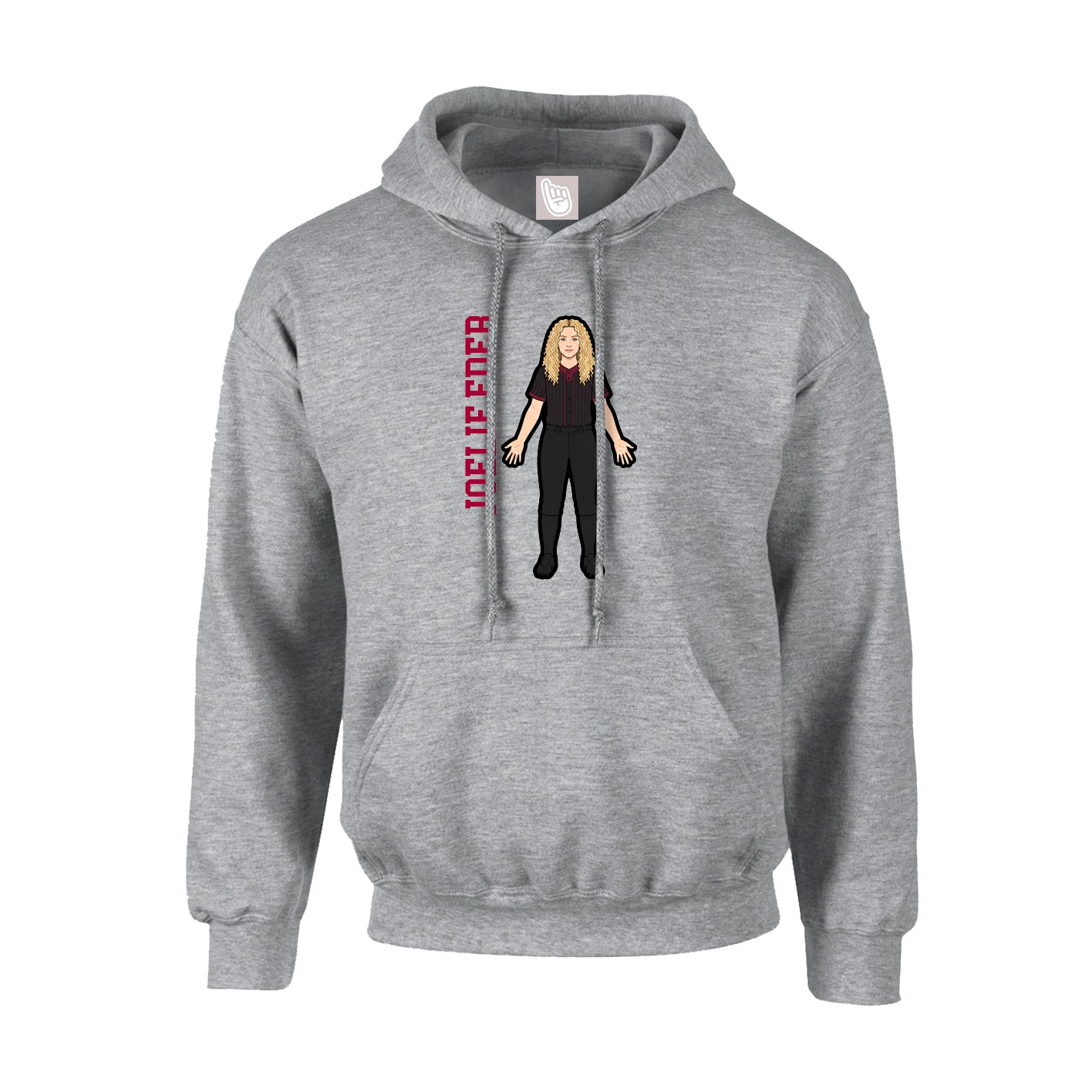 Youth Hoodie — Name Vertical in Grey