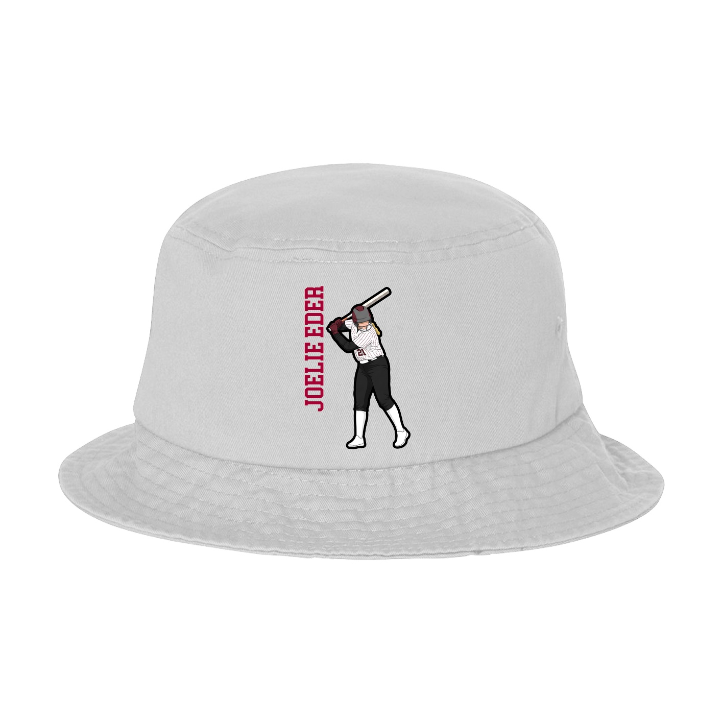 Bucket Cap — Name Vertical in White