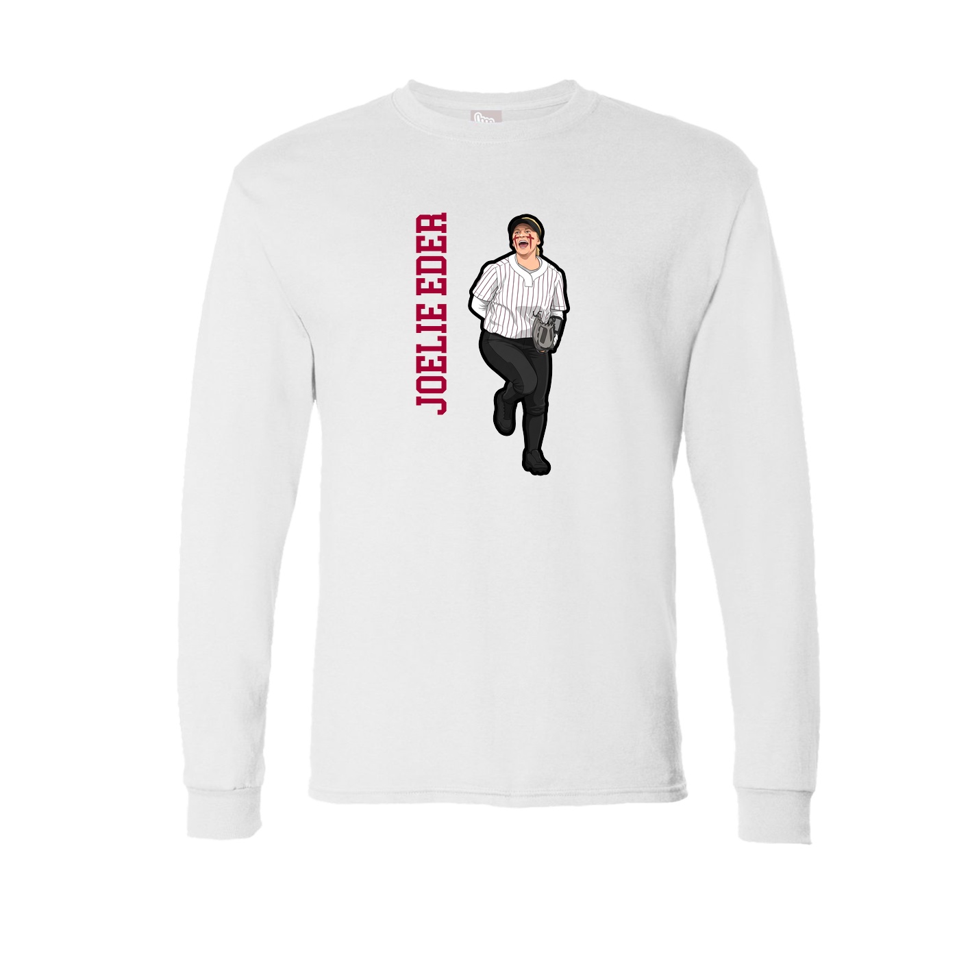 Long Sleeve Tee — Name Vertical in White