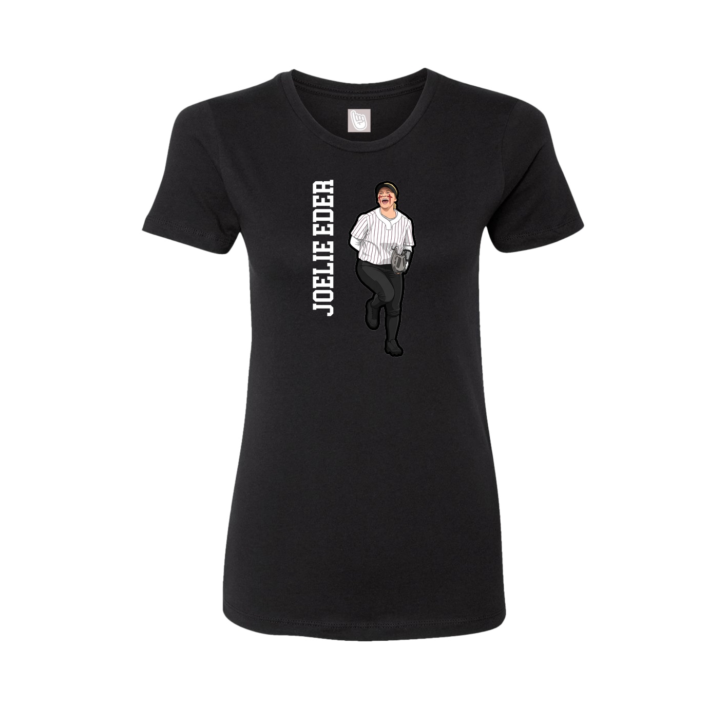 Womens Tee — Name Vertical in Black