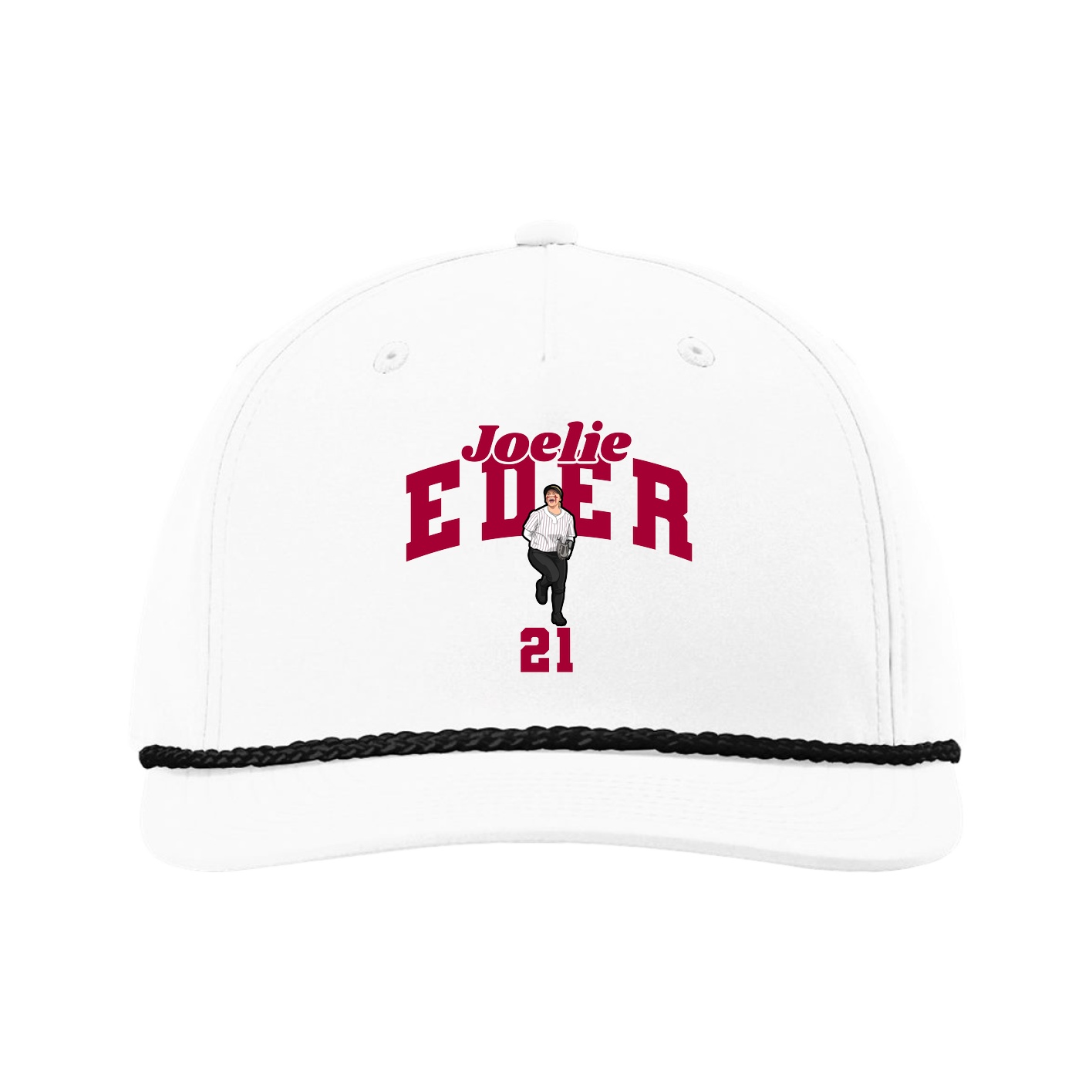 Five-Panel Classic Rope Cap — Signature Arch in White