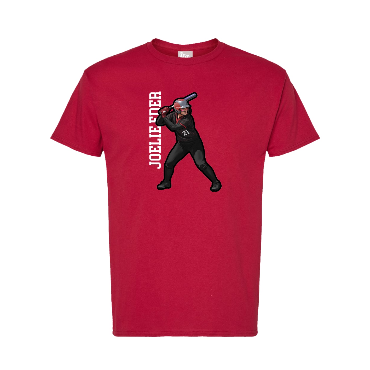 Tee — Name Vertical in Crimson