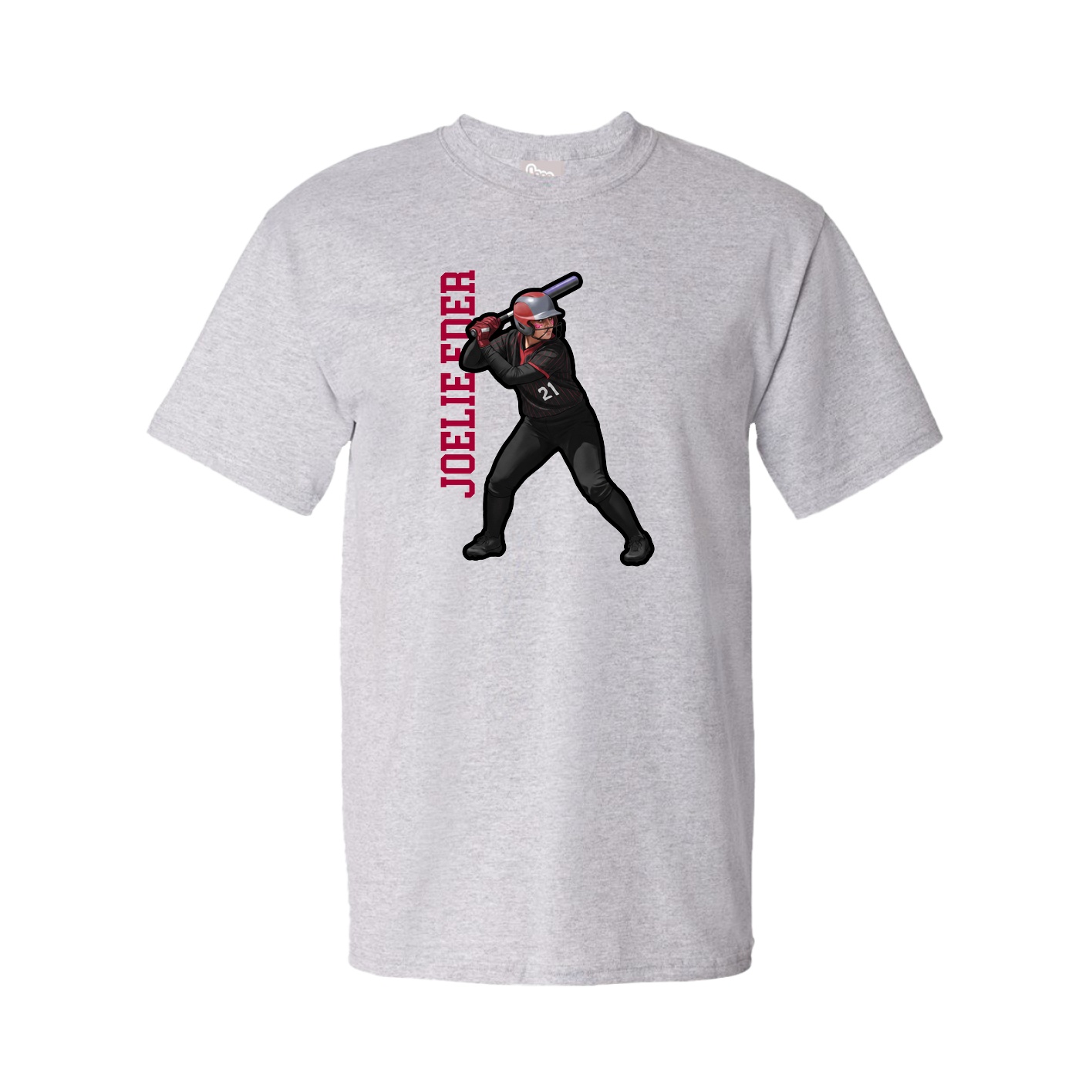 Youth Tee — Name Vertical in Grey