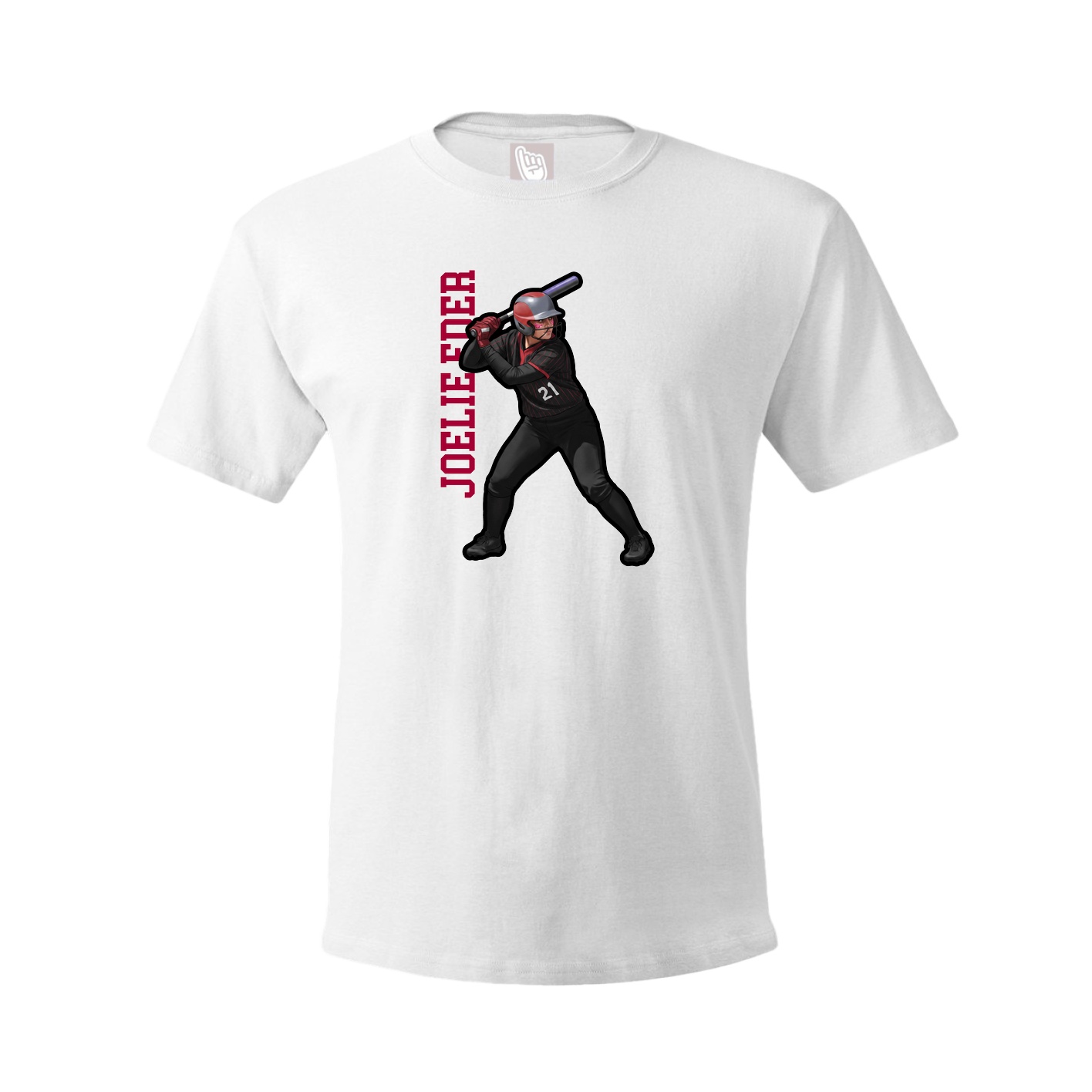Youth Tee — Name Vertical in White