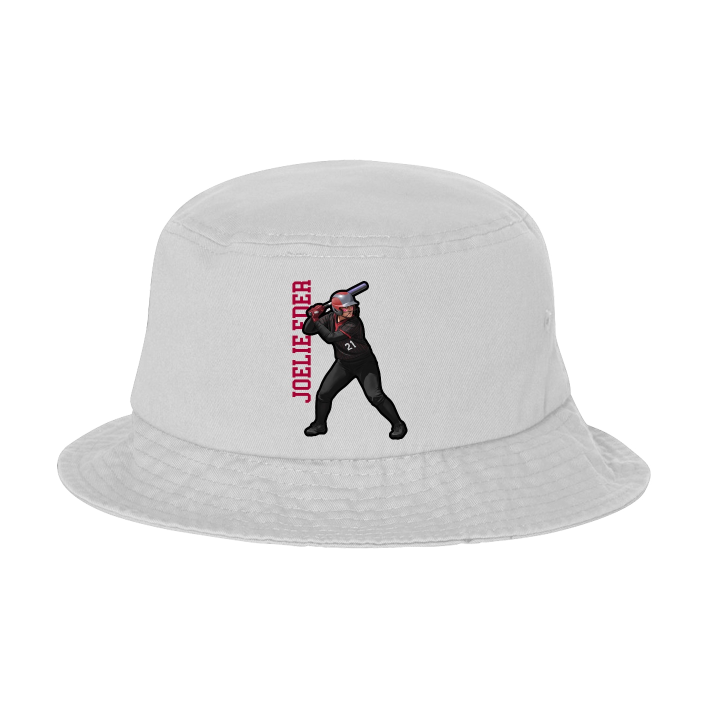 Bucket Cap — Name Vertical in White