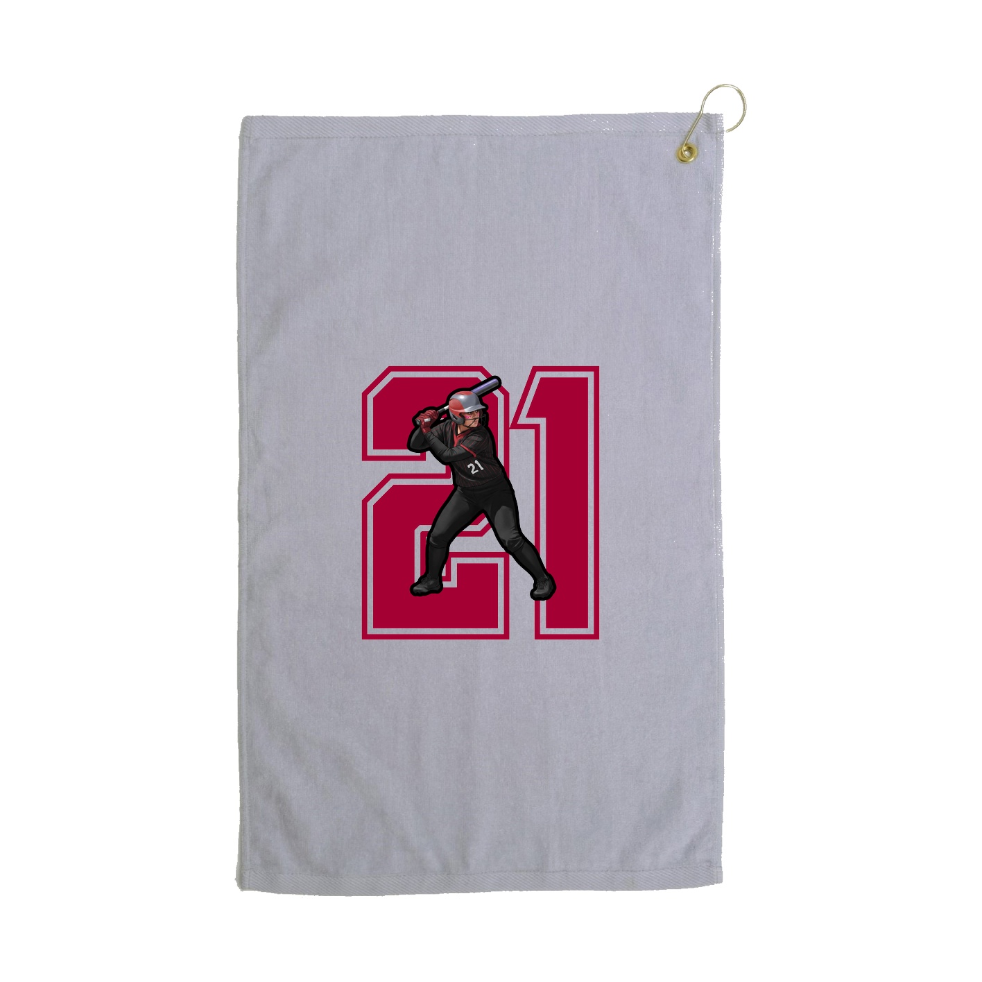 Golf Towel — Number in Grey
