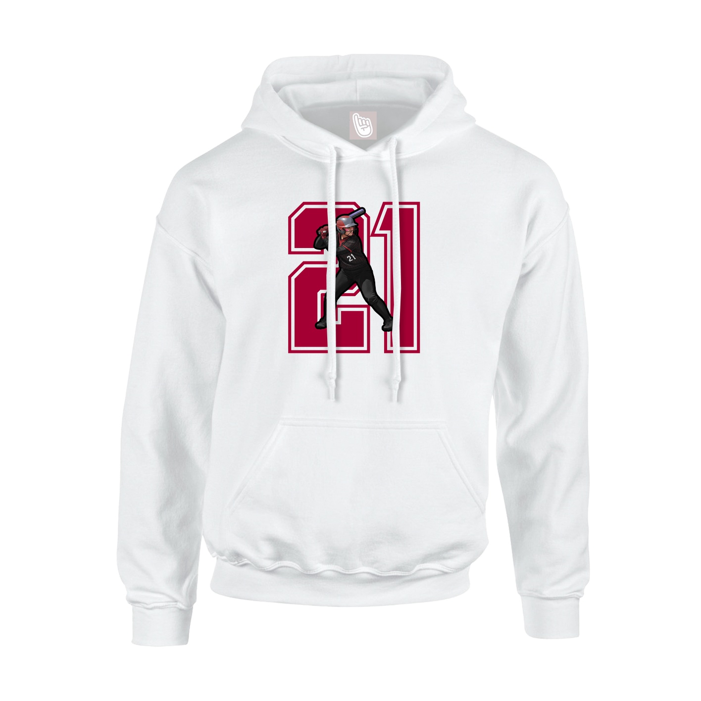 Hoodie — Number in White