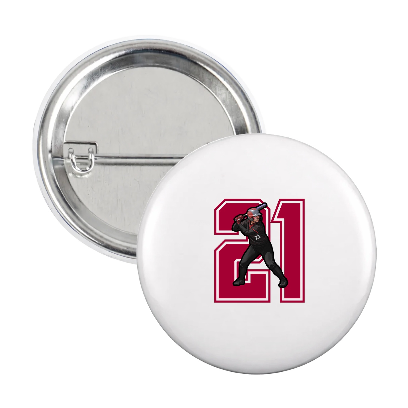 Game Day Button — Number in White