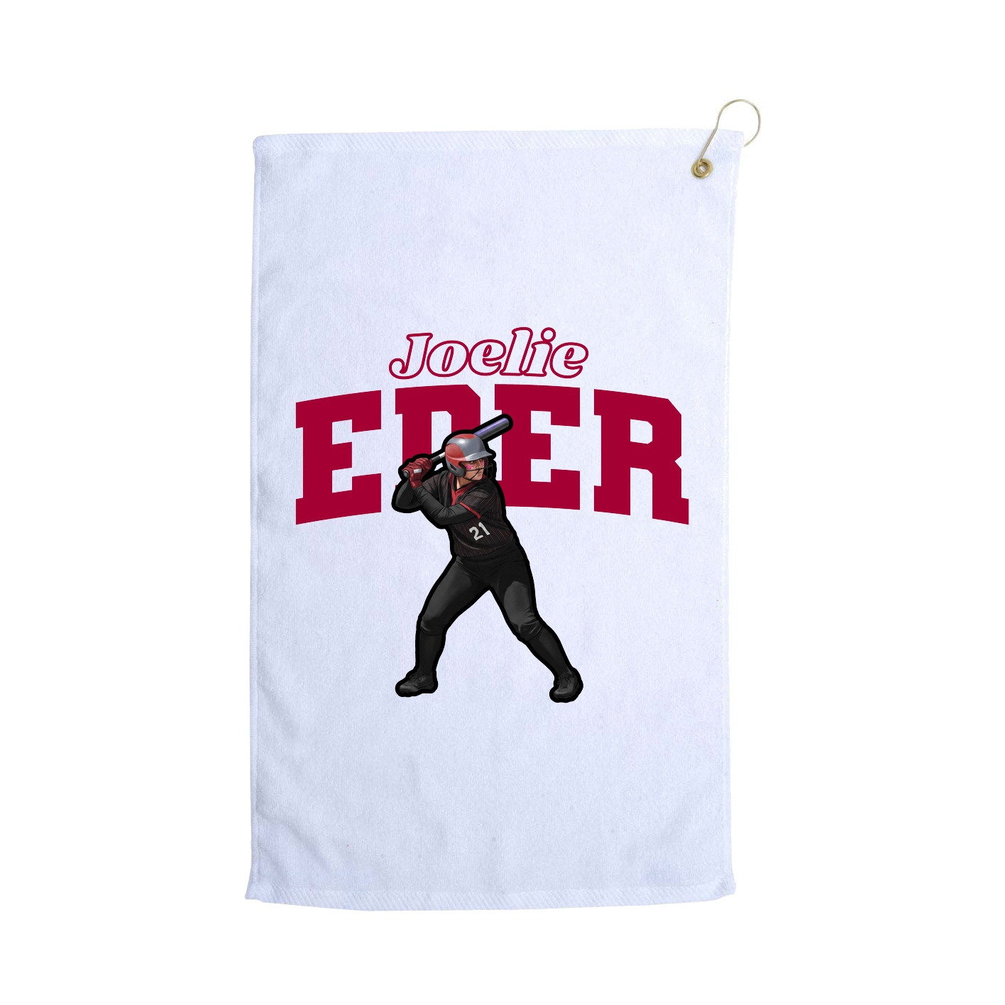 Golf Towel — Name Arch in White