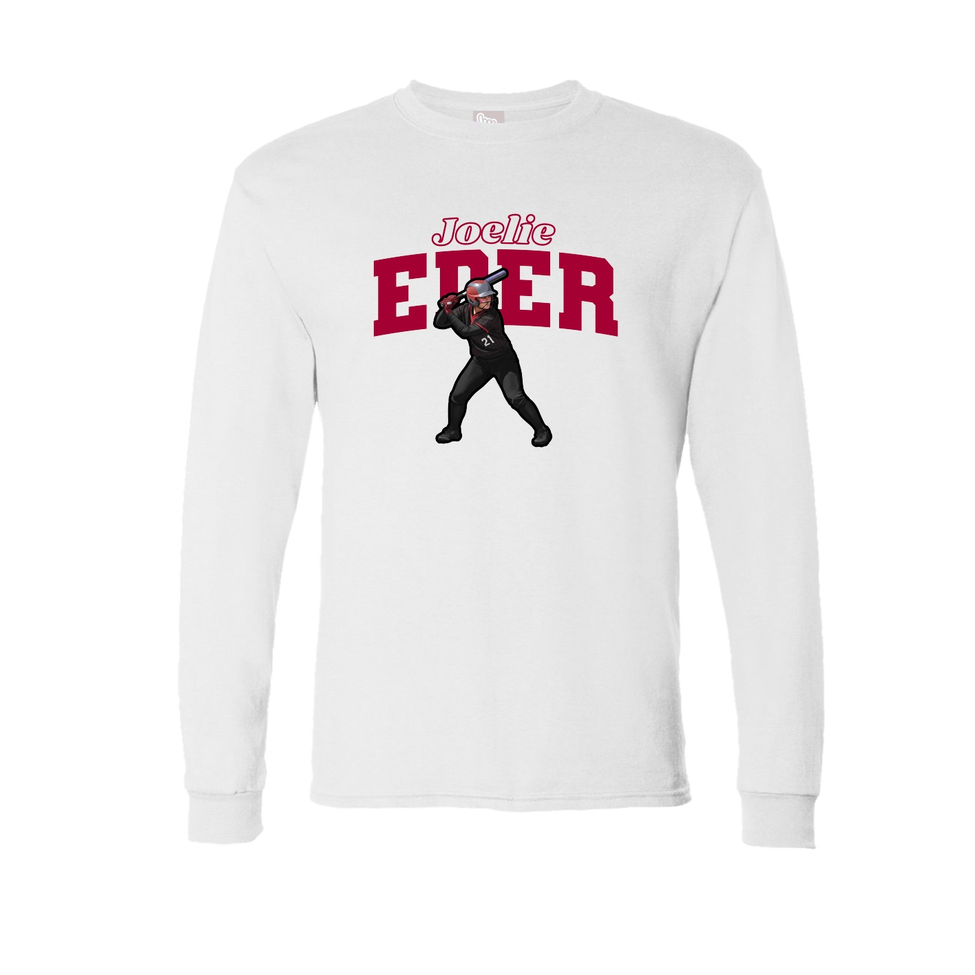 Long Sleeve Tee — Name Arch in White