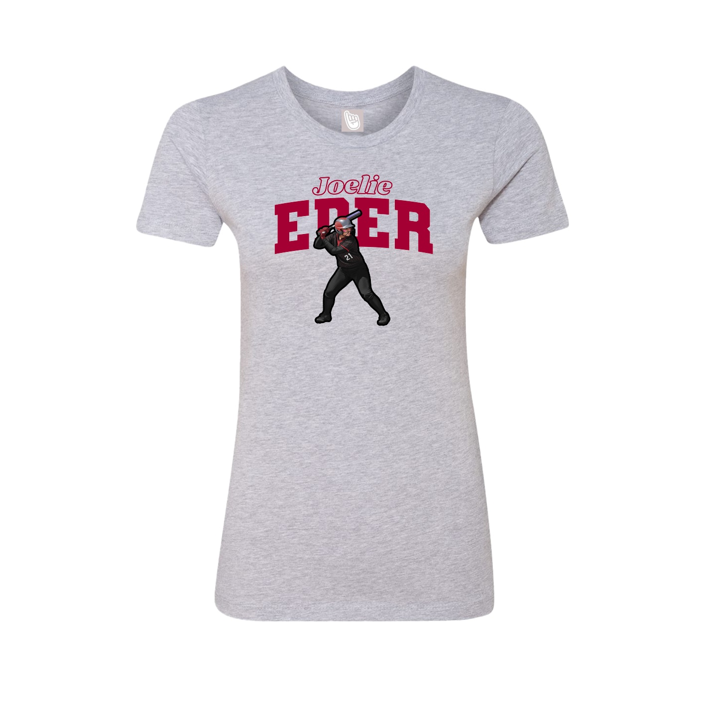 Fitted Women's Tee — Name Arch in Grey