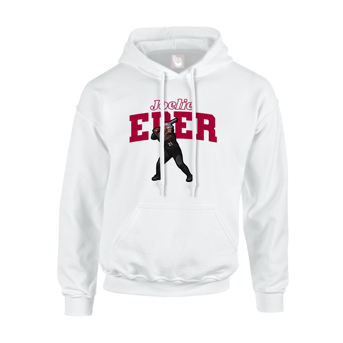Hoodie — Name Arch in White