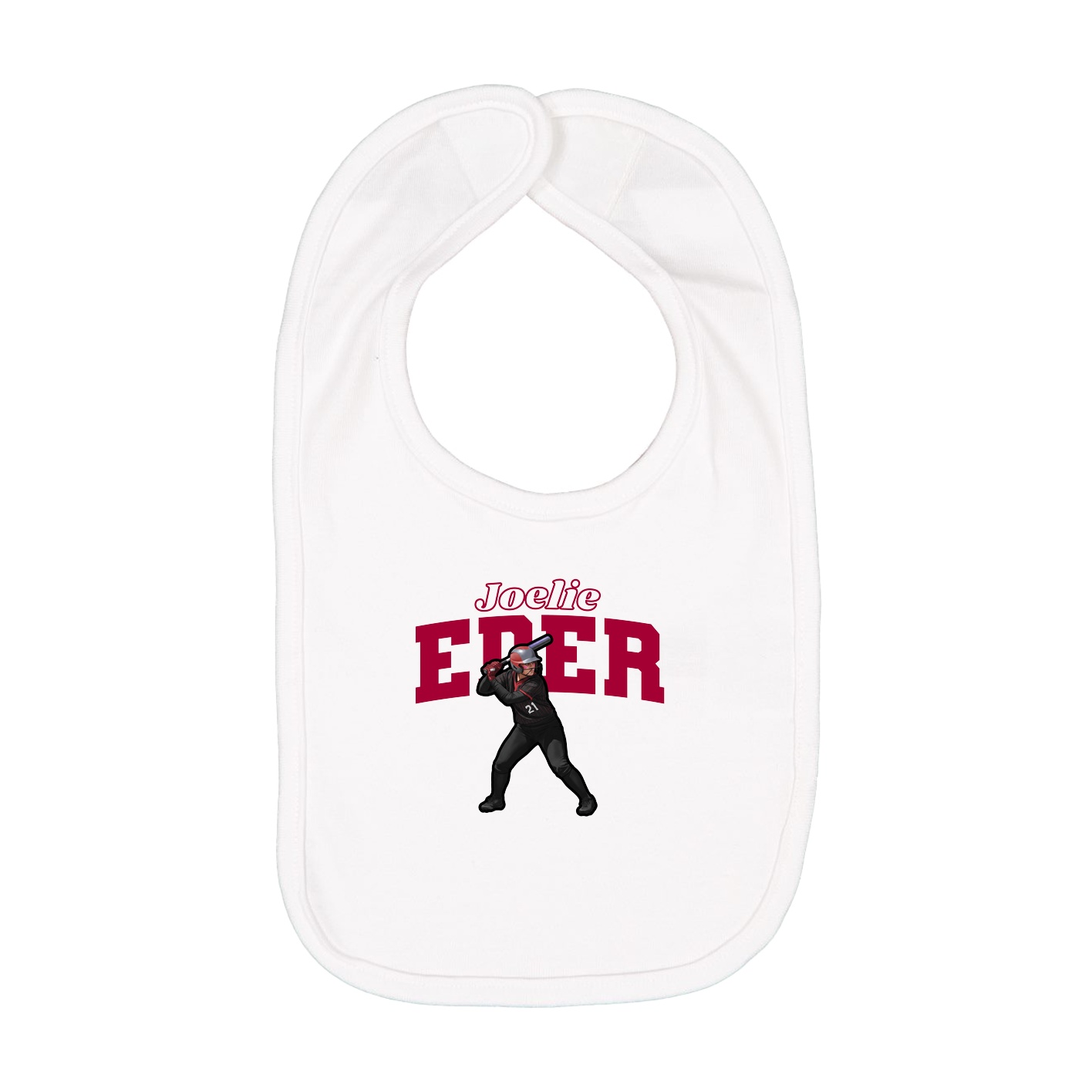 Infant Bib — Name Arch in White