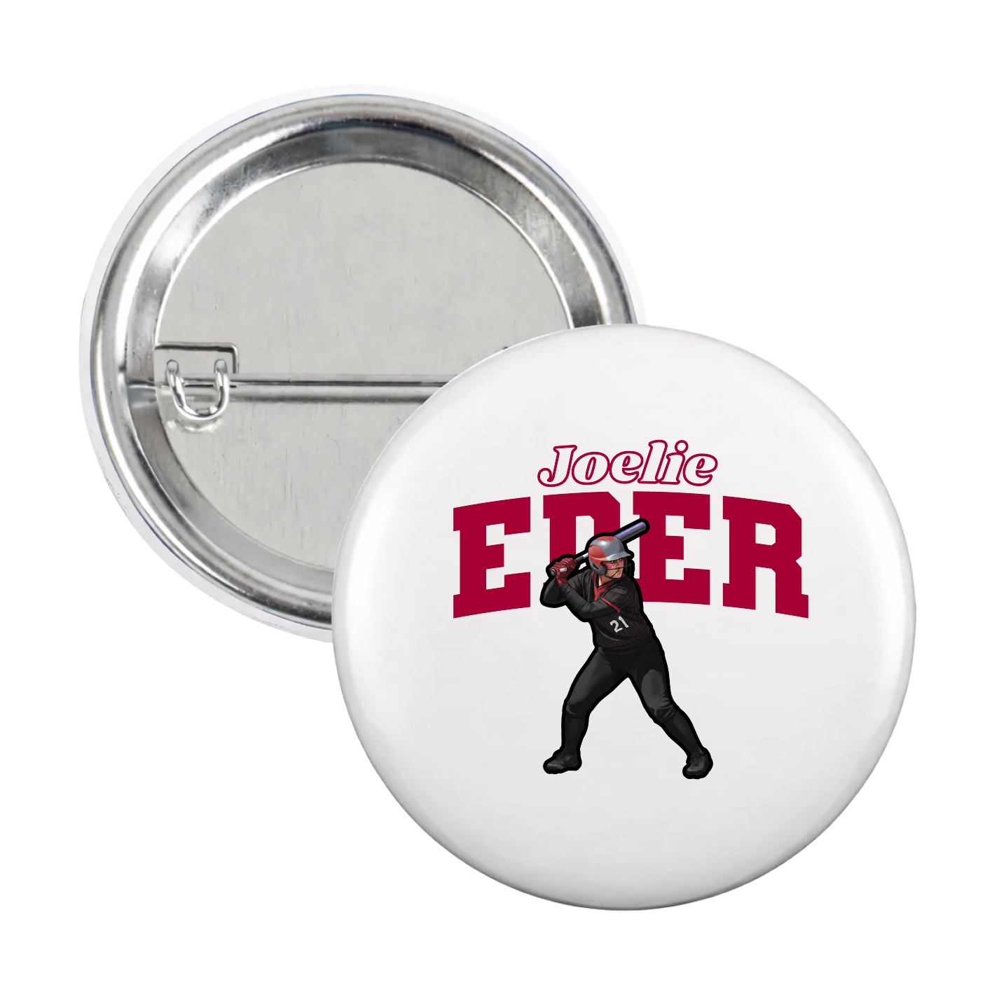 Game Day Button — Name Arch in White