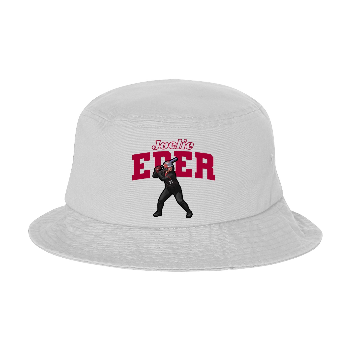 Bucket Cap — Name Arch in White