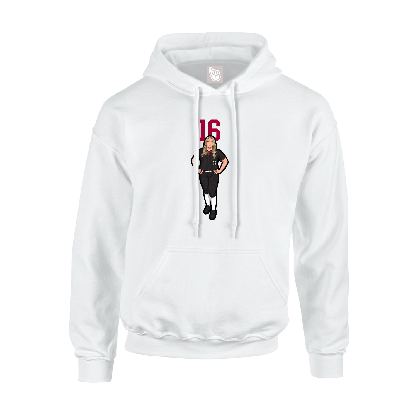 Hoodie — Number Top in White