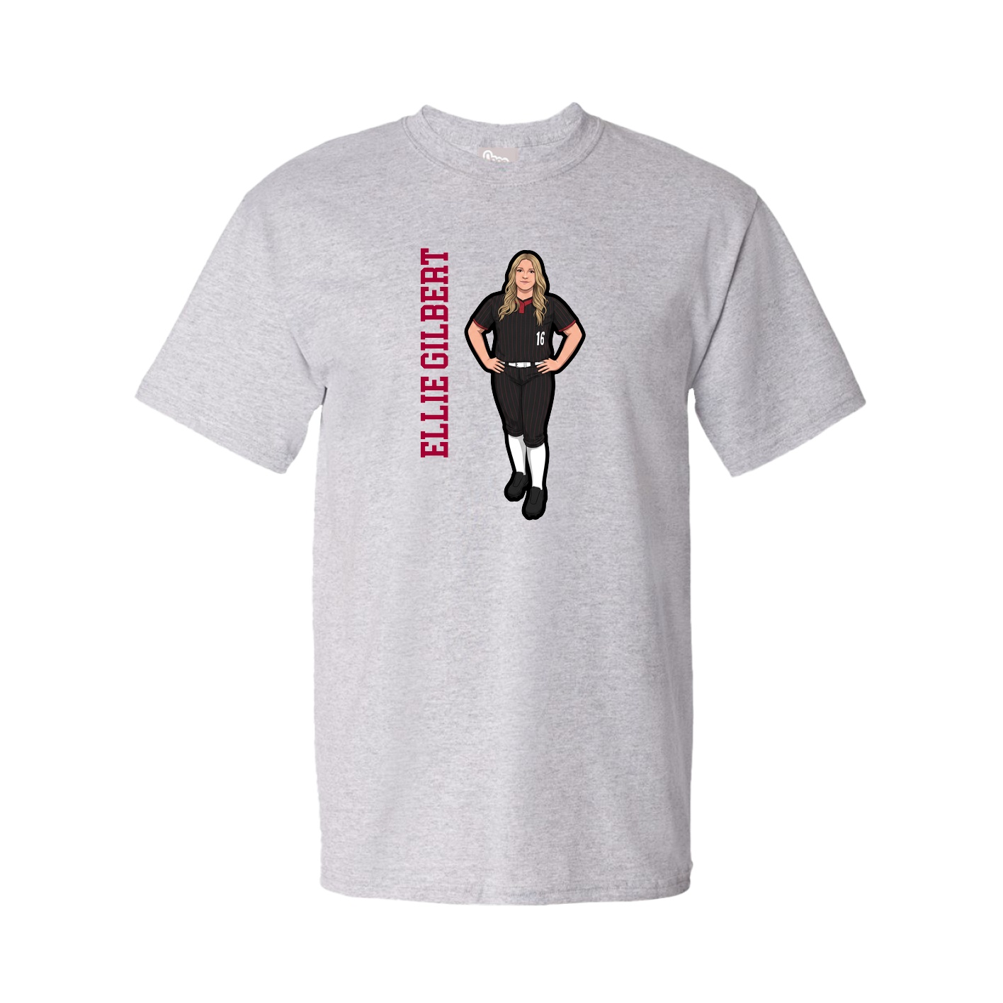 Tee — Name Vertical in Grey