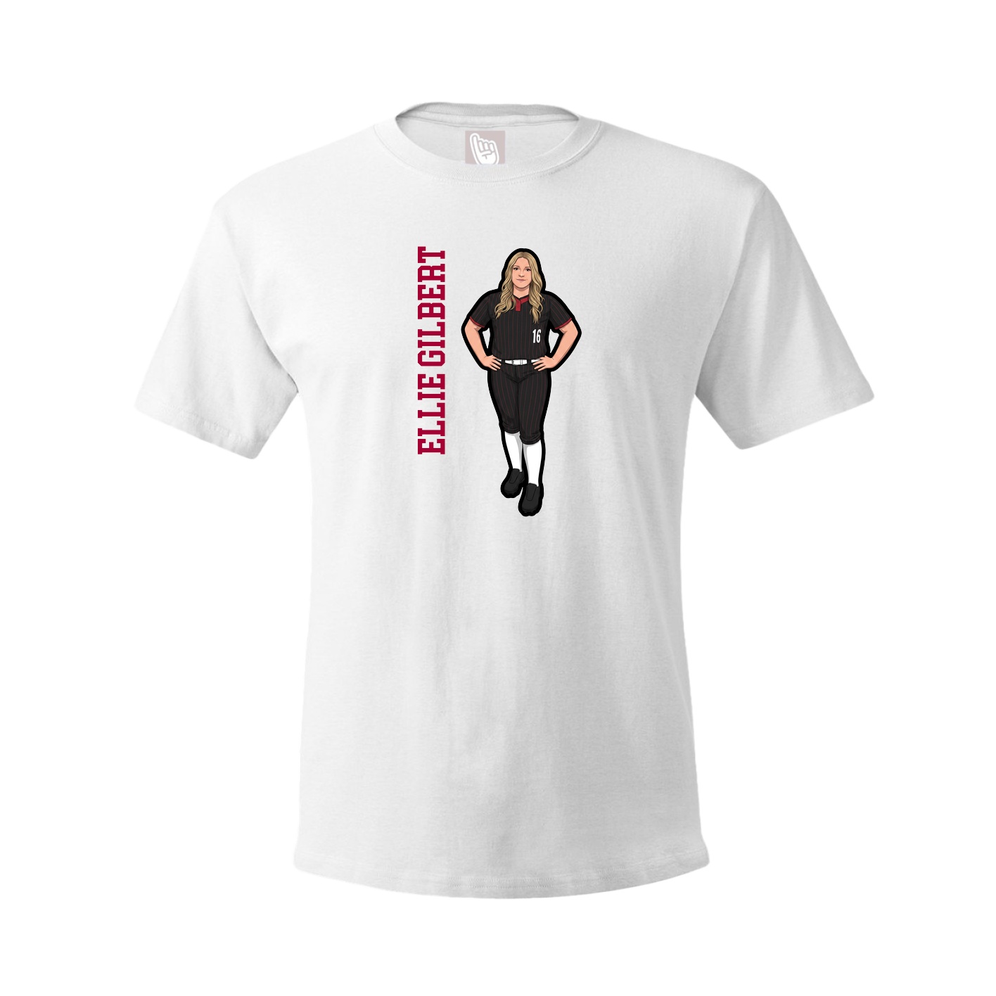 Youth Tee — Name Vertical in White