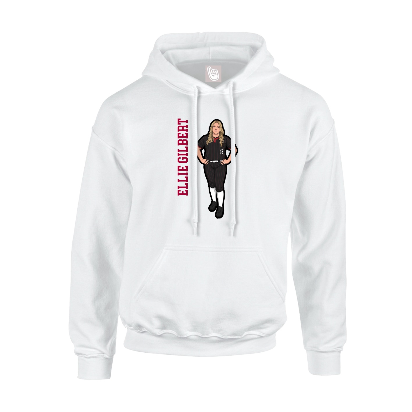 Youth Hoodie — Name Vertical in White