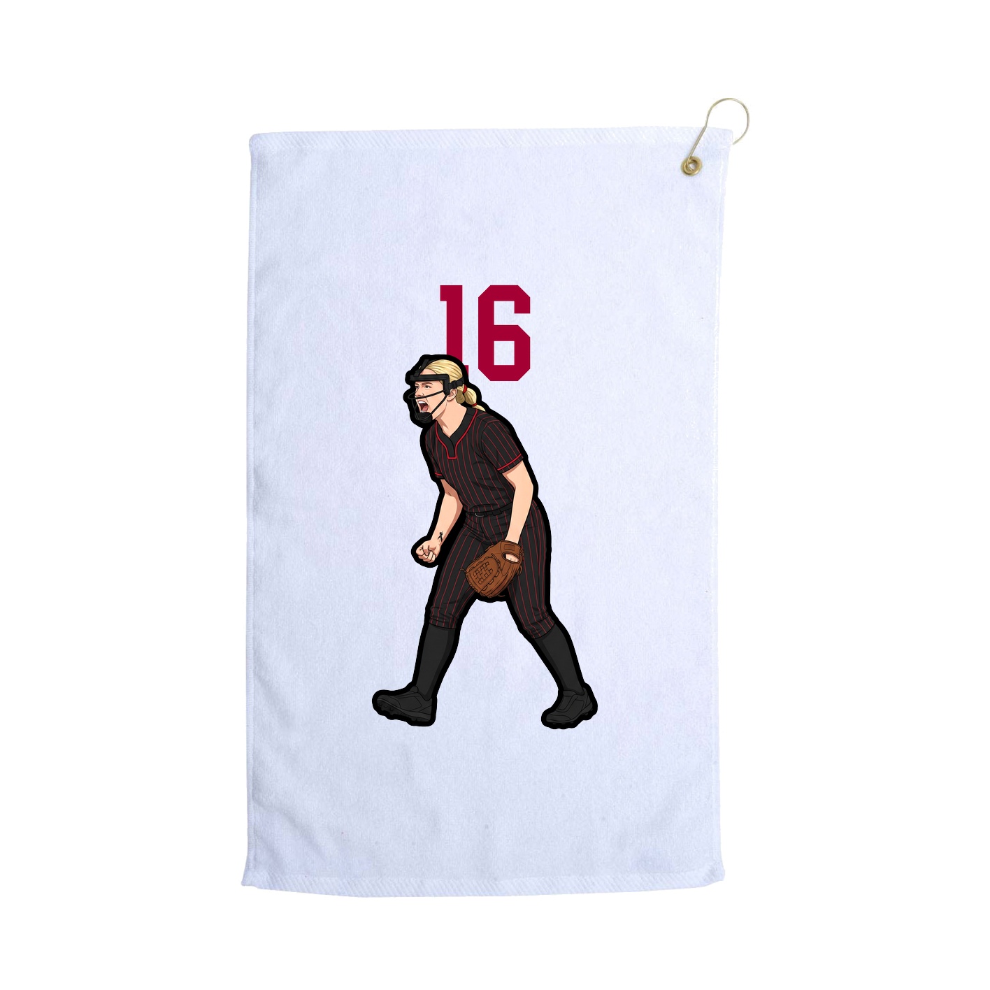 Golf Towel — Number Top in White